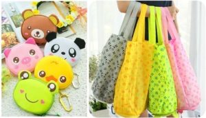 cute animal design foldable recycle bag w carbine hook kaijean 1403 21 kaijean@4