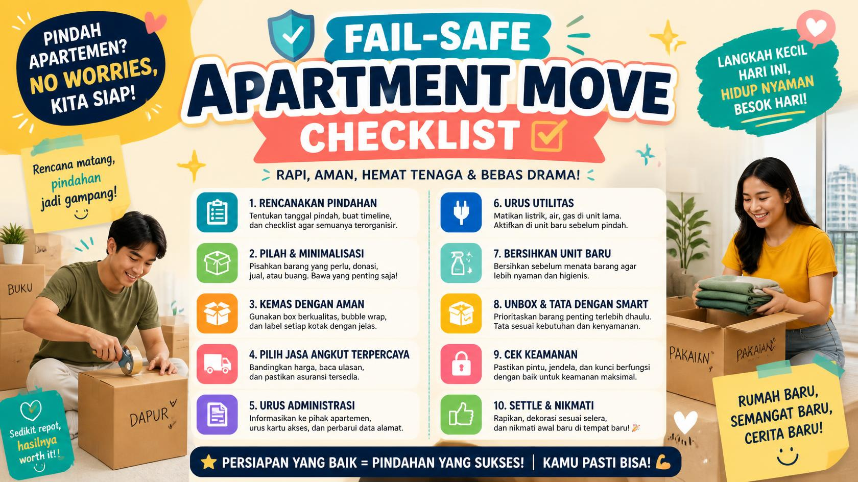 Pindahan Apartemen Anti Gagal: Checklist Wajib yang Harus Dicetak! 2 Pindahan Apartemen Anti Gagal Cukup Ikuti Checklist Cetak Ini!